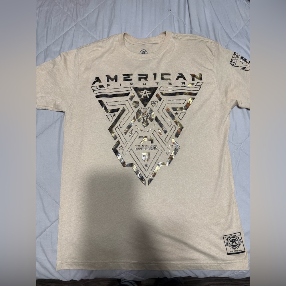 American Fighter Beige Graphic T-Shirt
